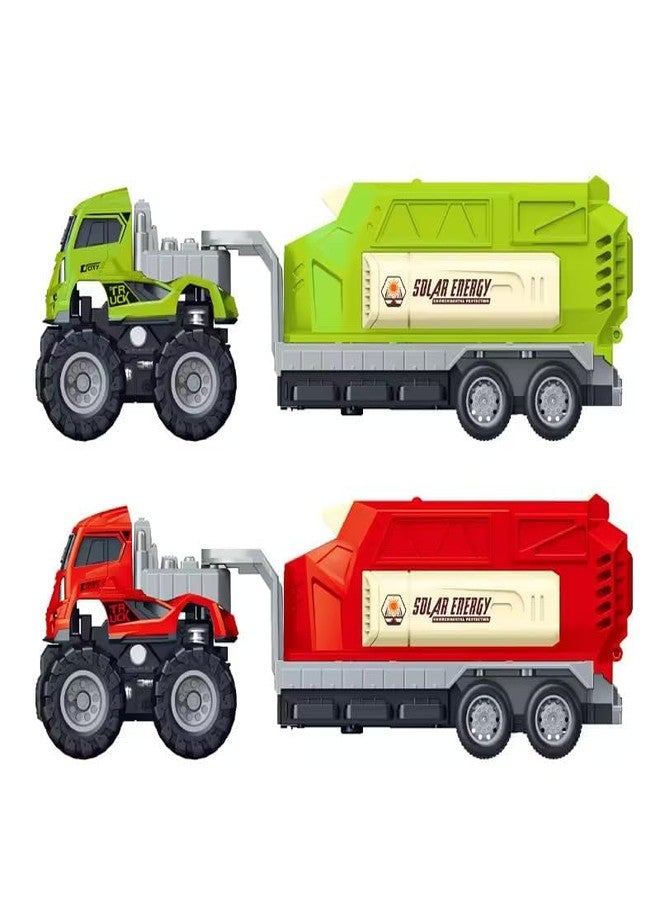 CIRBOX 1:43 Engineering Transport Metal Toys Alloy Diecast Truc Set Toy, Diecast Miniature Car Model Truck1 Set for Kids Best Gift (Pack of 2-Multicolor) - Image 1